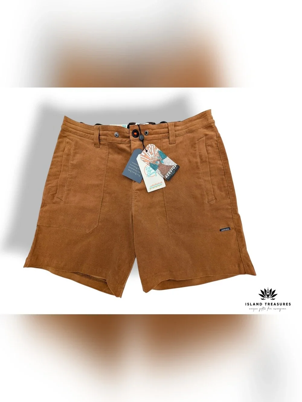Brand-New Baja Llama Arroyo Sz XL/36 Camel/Brown Stretchy  Corduroy Walk Shorts - Picture 14 of 16